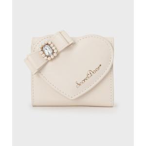 財布 ハートリボンモチーフ３つ折り財布 レディース