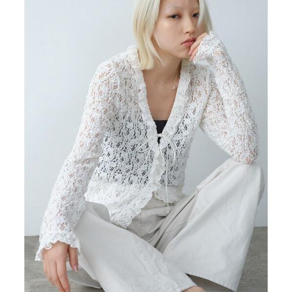 ブラウス シャツ 「Re」fluffy lace blouse レディース