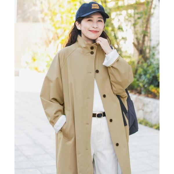 コート アウター 「撥水」BACKヨークスタンドカラーコート レディース
