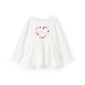 mezzo piano tシャツ Bigイチゴ袖フリル 半袖Tシャツ キッズ 子供服