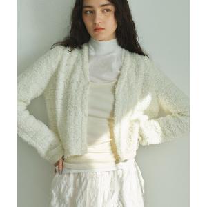 カーディガン 「着映えリュクス」ツイーディーニットカーディガン レディース