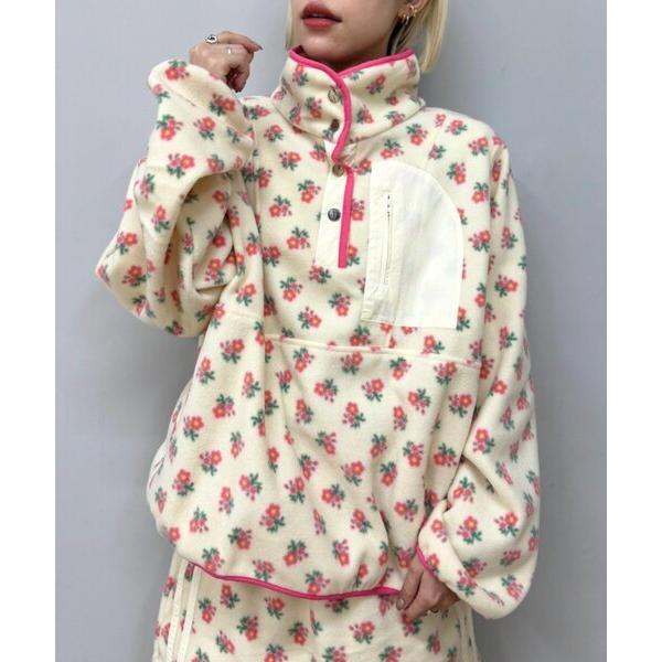 tシャツ 花柄フリースプルオーバー レディース