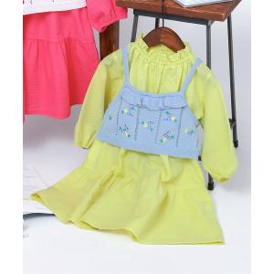 ワンピース 「洗える」ニットビスチェ＆襟フリルワンピース2Pセット キッズ 子供服 女の子