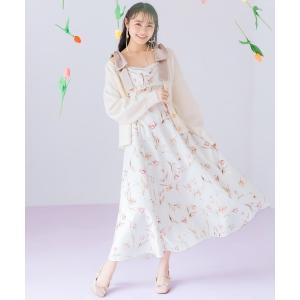 ワンピース 「Tulip Series」リボンショルダーチューリップフレアワンピース