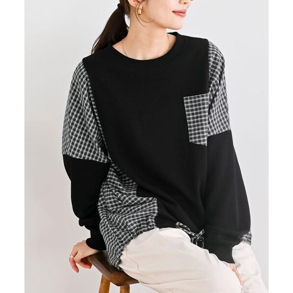 トレーナー スウェット ＴＣ裏毛布帛切替プルオーバー レディース