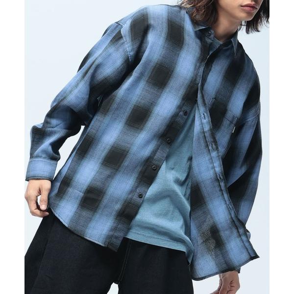 シャツ Naive magic (ナイーブマジック) オンブレチェック シャツ 長袖 ルーズサイズ ...