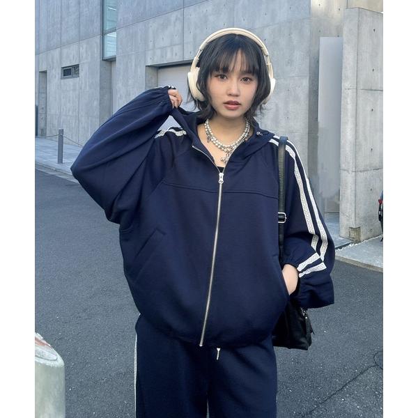 パーカー 裾ドロスト付き クロップド丈 ダブルラインパーカー セットアップ可能「UNISEX ITE...