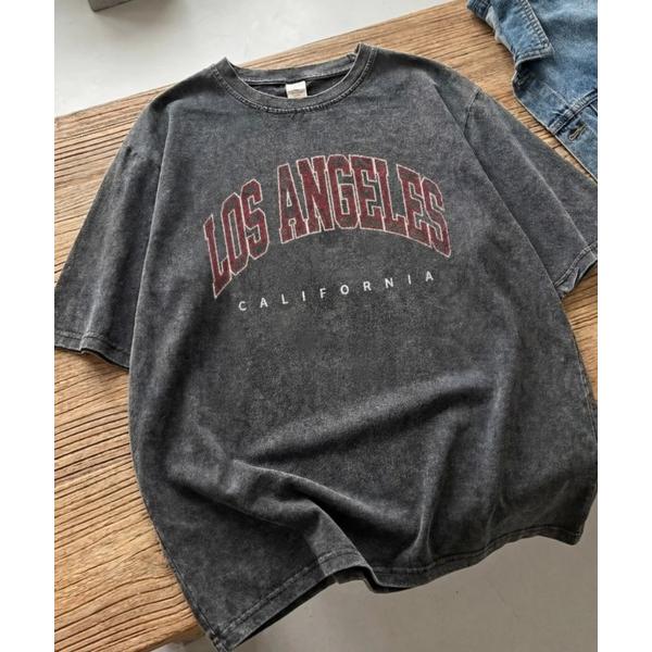 tシャツ オーバーサイズヴィンテージ加工半袖Tシャツ/ラメグリッター/カレッジロゴ/ユニセックス レ...