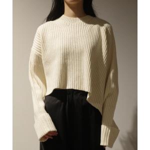 ニット セーター CLANE ASYMMETRY WIDE SHORT KNIT TOPS レディース