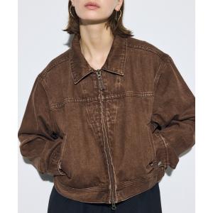 デニムジャケット gジャン AZUL DENIM ダブルジップブルゾン レディース