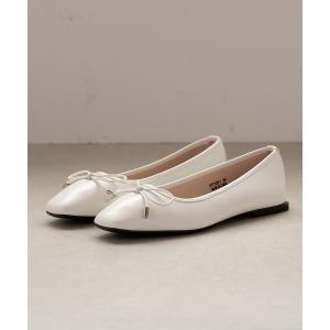バレエシューズ パンプス スクエアヒール リボン...の商品画像