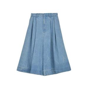 ジーンズ デニム デニムパンツ 「l’heritage martinique/レリタージュ マルティニーク」ウォッシュドブリーチデニムバミューダパンツ レディース