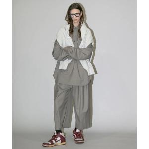 パンツ 「my beautiful landlet」WASHABLE WOOL TUCK WIDE ANKLE SLACKS メンズ レディース