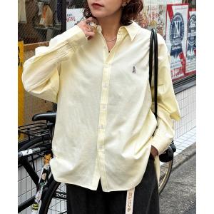 ブラウス シャツ 「m:rex」ミニ恐竜ワッペンオックスシャツ レディース