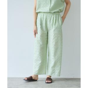パンツ 単色刺繍wide pettit pants レディース