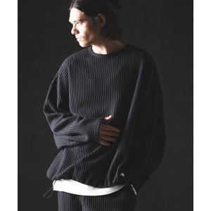 tシャツ mlt5566-Big Waffle Oversized Long Sleeve T-Shirt ロングスリーブTシャツ(201-019-g