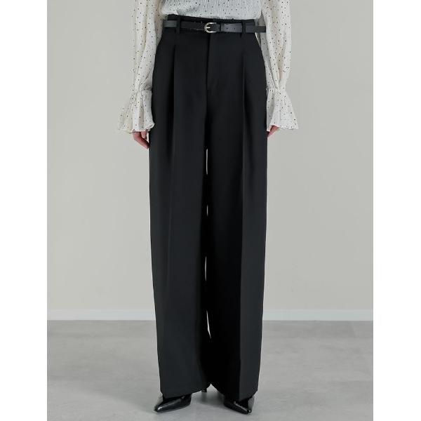 スラックス パンツ 「低身長/高身長サイズ有」ツイルタックストレートパンツ レディース