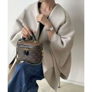 ポンチョ ニットポンチョコート レディース