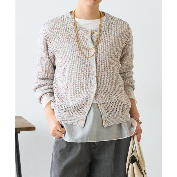 カーディガン 「大人の抜け感」ミックスカラーメッシュカーディガン レディース