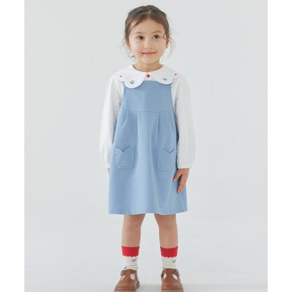 ワンピース チューリップポケットオーバーオールワンピース キッズ 子供服 女の子