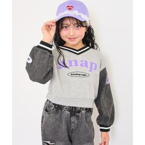 デニム袖 配色切替 スウェット トレーナー キッズ 子供服 女の子