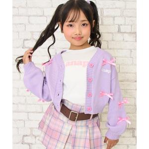 アンサンブル  リボン付 ニットカーデ × ロンTセット キッズ 子供服 女の子