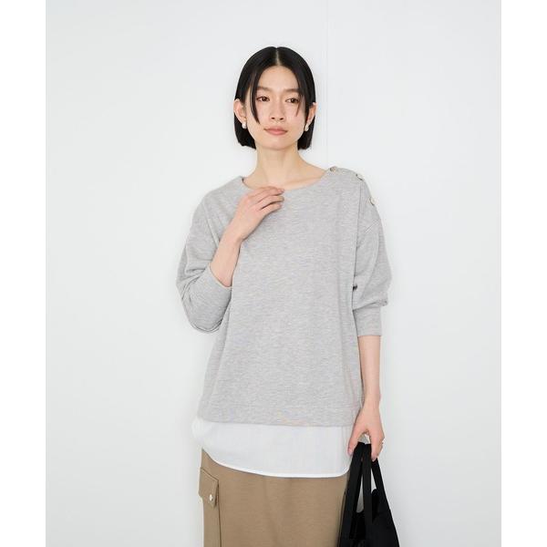 tシャツ Idnes ラメスウェット レイヤード風 プルオーバー レディース