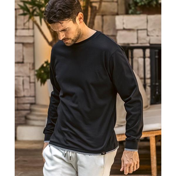 tシャツ 1PIU1UGUALE3 RELAX(ウノピゥウノウグァーレトレ リラックス)ダブルライン...