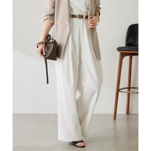 スラックス パンツ シェルタリング3タックパンツ/セットアップ可/WEB限定サイズ展開 レディース