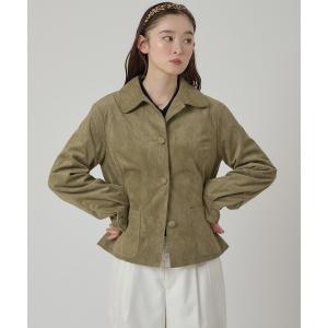 ブルゾン アウター faux-suede shirt jacket / フェイクスエードシャツジャケット レディース