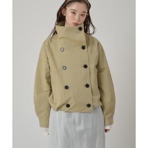 ブルゾン アウター stand collar double breasted short coat / スタンドカラーダブルブレストショートブルゾン