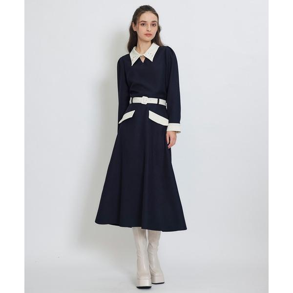 セットアップ ビジューカラーコンパクトブラウス×バイカラーロングフレアスカートセットアップ レディー...