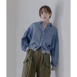 ブルゾン アウター ライトデニム シャーリングスリーブシャツブルゾン レディース