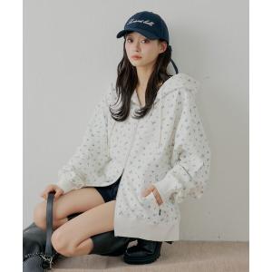パーカー 花柄ルーズパーカー レディースの商品画像