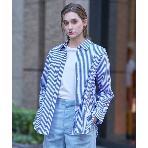 ブラウス シャツ 「通勤/着映え/ウォッシャブル」オーバーシルエット ロンストシャツ レディース