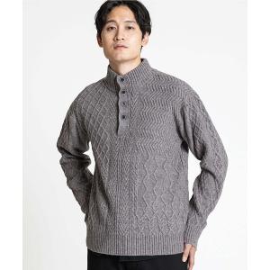 「MK MICHEL KLEIN HOMME 」 長袖ニット 46 ライトブラウン メンズ