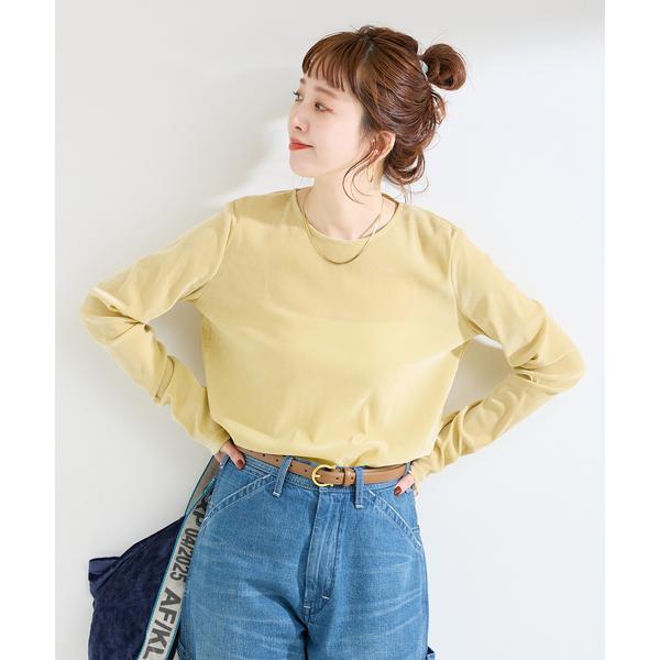 tシャツ ウォッシャブル / フロッキーメッシュロンTEE レディース