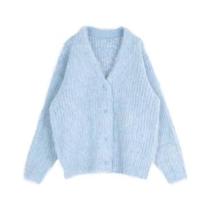 「titivate」 ニットカーディガン S ブルー レディース