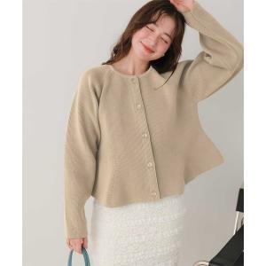 「titivate」 ニットカーディガン S グレイッシュベージュ レディース