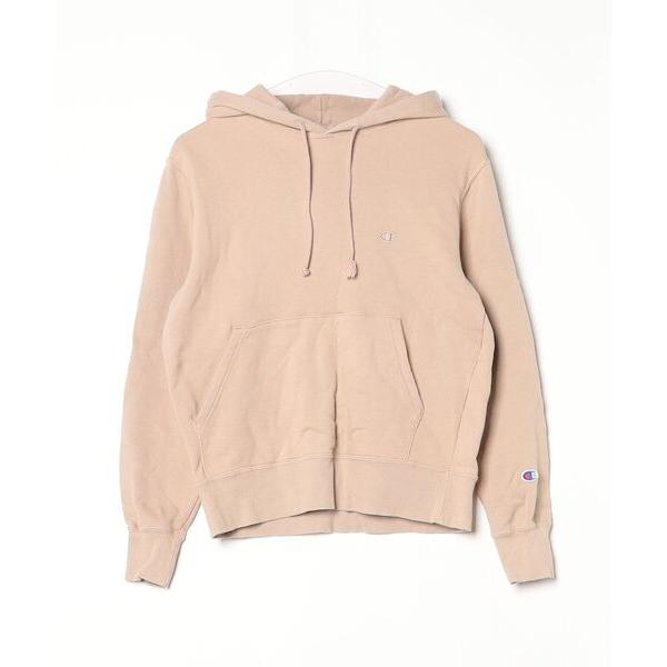 「Champion」 プルオーバーパーカー S ベージュ メンズ