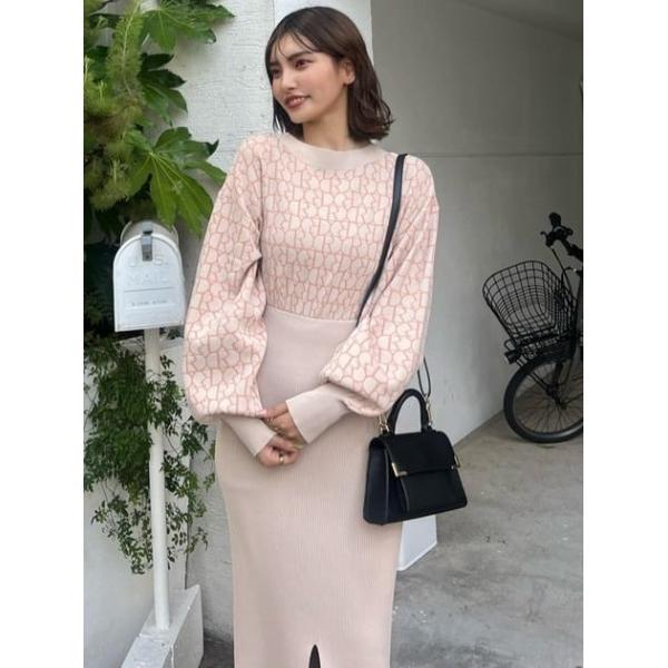 「rienda」 ニットワンピース FREE ライトベージュ レディース