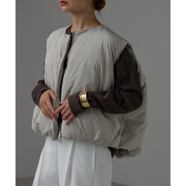 「r.」 ベスト FREE グレイッシュベージュ レディース