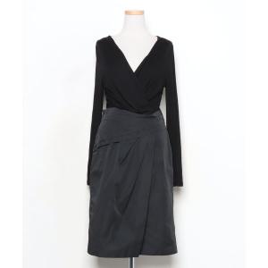 「DKNY DONNA KARAN NEW YORK」 ドッキングワンピース 2 ブラック レディース