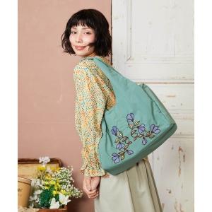 トートバッグ フラワー刺繍ナイロントートバッグ レディース
