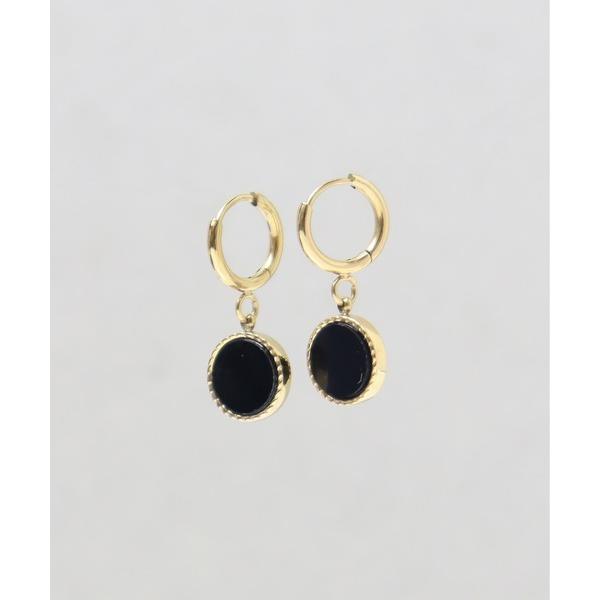 ピアス 金属アレルギー対応「ieLS」ステンレス　天然石サークルフープピアス レディース メンズ