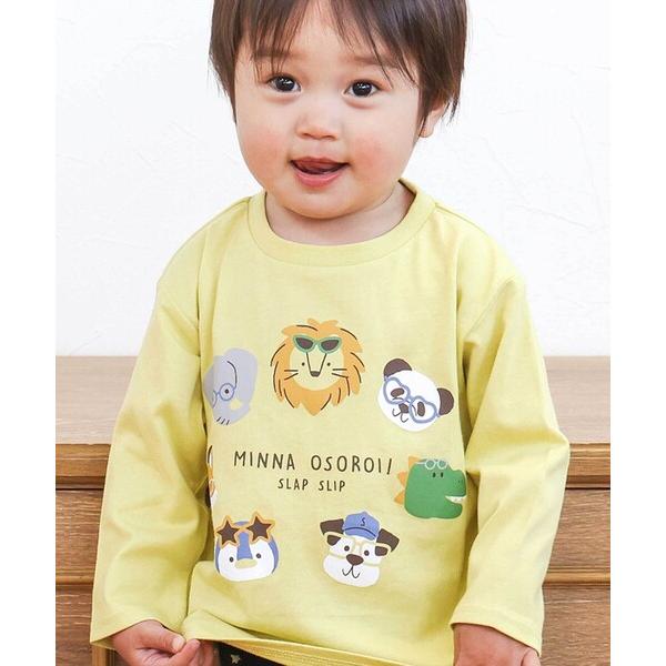 tシャツ 「スララク/防汚加工/オーガニックコットン」わくわくデザイン男の子長袖Tシャツ(80~13...