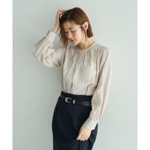 ブラウス シャツ ギャザーブラウス レディース