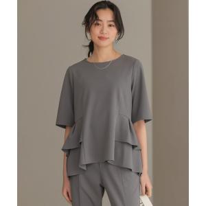 uvカット ブラウス シャツ ジョーゼットジャージー ティアード ブラウス レディース