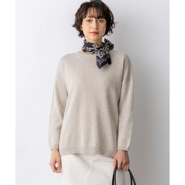 ニット セーター コットンギマムリネ チュニック ニット レディース