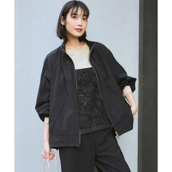 コート アウター 2WAYストレッチタフタ ボリュームスリーブブルゾン レディース